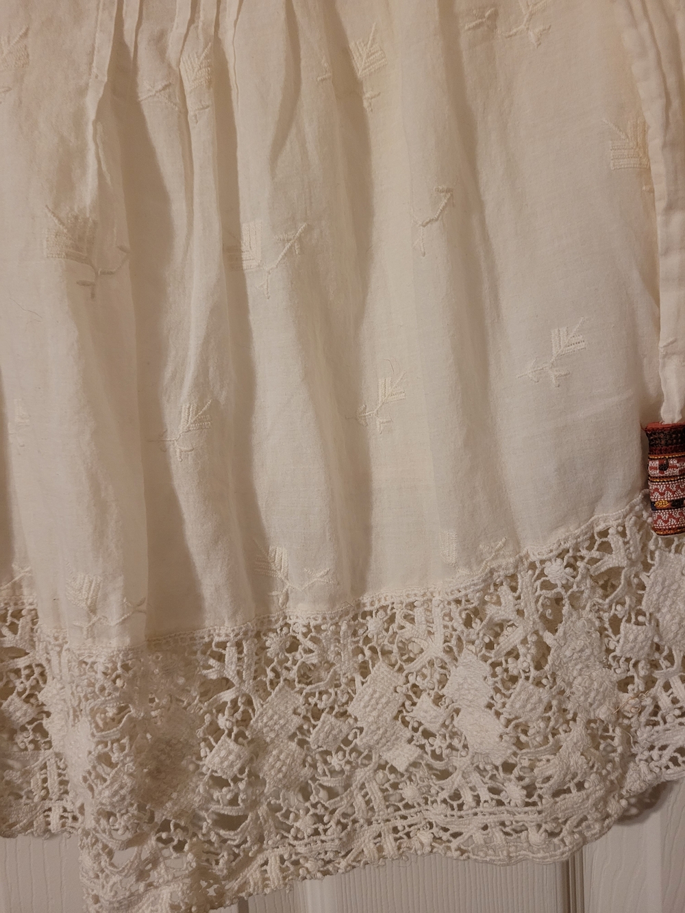 Joie Cream Lace-Trim Peasant Tunic Top - Picture 3 of 6